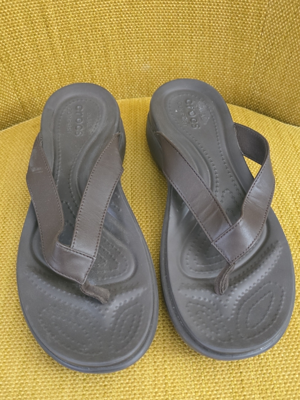 CROCS Men’s Grey Brown Flip Flops